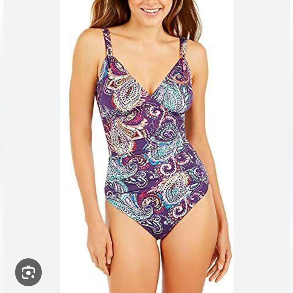 HELEN JON Purple Paisley Women's Swimsuit in size Small